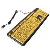Computer Gaming Keyboard USB Wired High Contrast