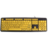 Computer Gaming Keyboard USB Wired High Contrast